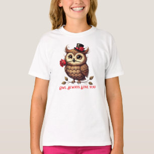 T-Shirt de la Saint-Valentin au doux hibou