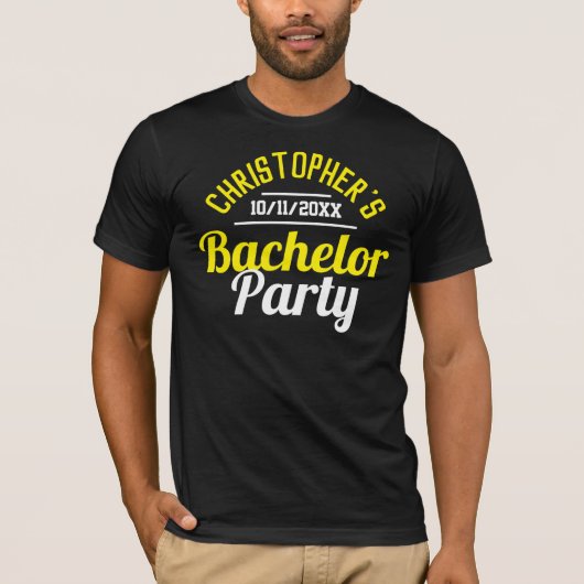 T-shirt de la soirée masculine de bachelor (Devant)
