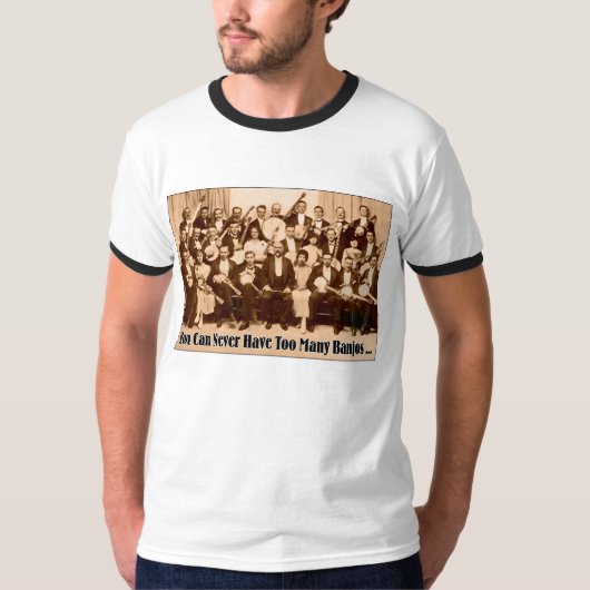 T-shirt de la sonnerie de trop d'hommes de banjos (Devant)
