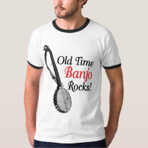 T-shirt de la sonnerie des hommes anciens de banjo