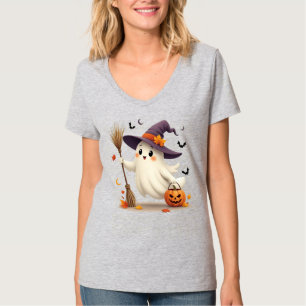 T-shirt de la sorcière fantôme d'Halloween mignonn