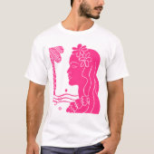 T-shirt de la tête de fille rose chaud Hula (Devant)