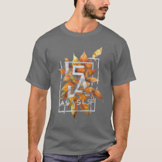 T-shirt de la typographie des feuilles d'automne m