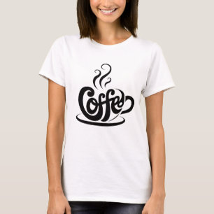 T-shirt de la typographie du café
