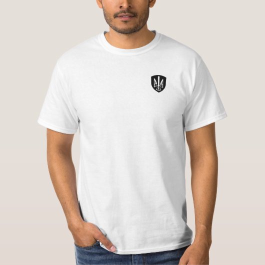 T-shirt de la valeur masculine avec le trident ukr (Devant)