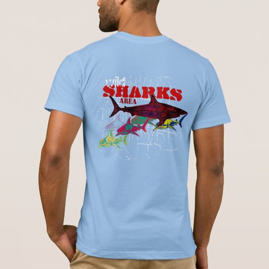 T-shirt de la zone des requins sauvages (Dos)