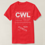T-shirt de l'aéroport de Cardiff<br><div class="desc">Design présente des informations de navigation aérienne pour l'aéroport de Cardiff. Grand cadeau pour les pilotes, les amateurs d'aviation et les voyageurs du monde entier.</div>