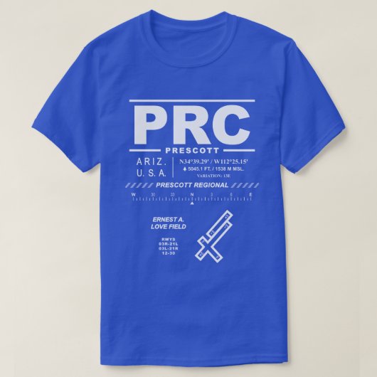 T-shirt de l'aéroport régional de Prescott (RPC) (Design devant)