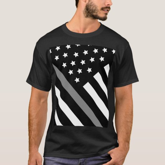 T-shirt de l'agent de correction noir gris (Devant)