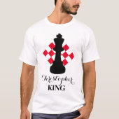 T-shirt de l'aile d'échecs de nom rouge (Devant)