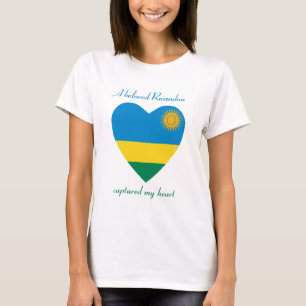 T-shirt de l'amour du drapeau rwandais