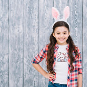 T-shirt de lapin bleu jaune rose mignon