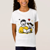 T-shirt de lecture père-fille | Fête des pères (Devant)