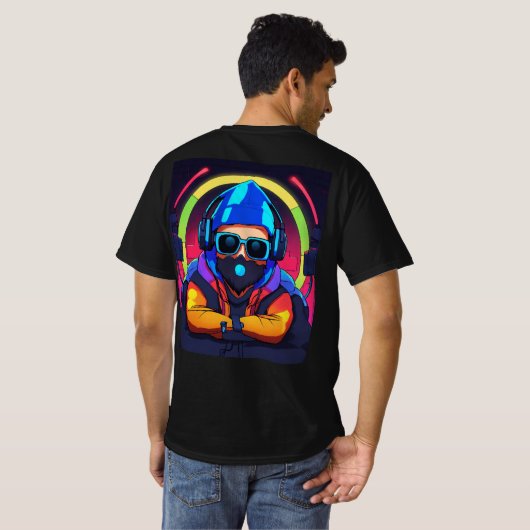 T-shirt de l'égaliseur graphique DJ Vibes - léger (Dos entier)