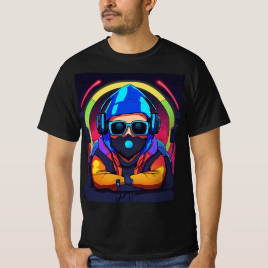 T-shirt de l'égaliseur graphique DJ Vibes - léger (Devant)