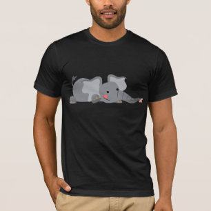 T-shirt de l'éléphant furtif de dessin animé migno