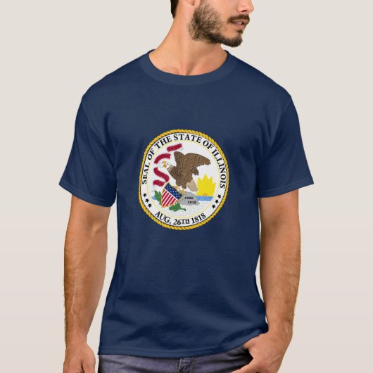 T-shirt de l'emblème du sceau d'État de l'Illinois (Devant)