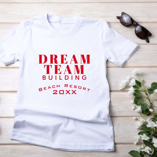 T-shirt de l'employé rouge de l'équipe de rêve