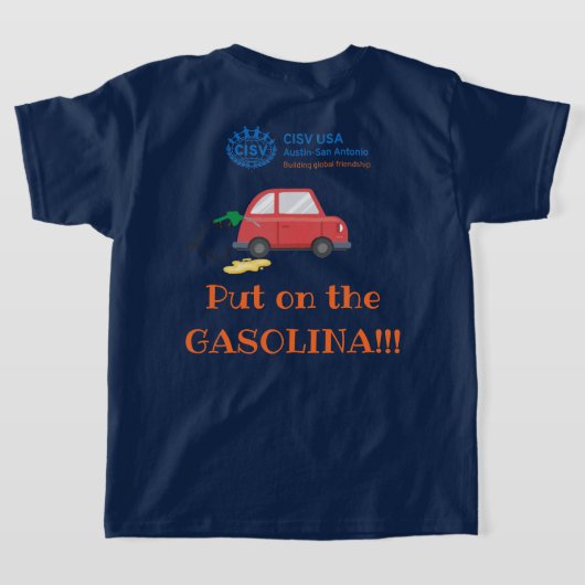 T-shirt de l'Énergizer CISV Austin "Gasolina" (Couchage Retour)