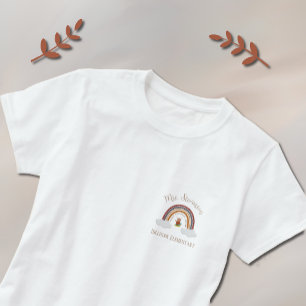 T-shirt de l'enseignant Owl & Rainbow avec nom de