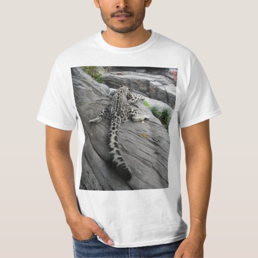 T-shirt de léopard de neige de sommeil (Devant)