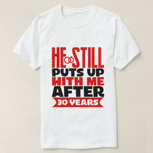 T-shirt de l'épouse du 30e anniversaire (Design devant)