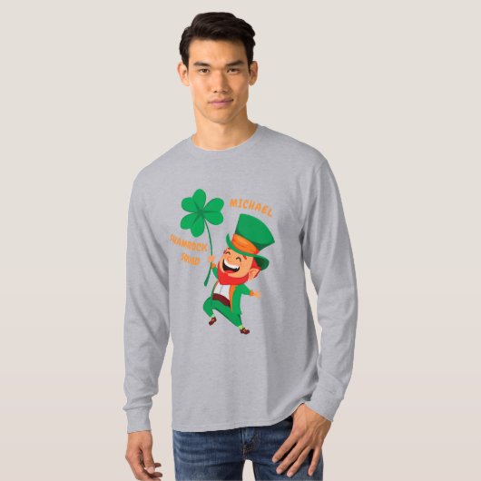 T-shirt de l'équipe de Shamrocks irlandais Leprech (Devant entier)