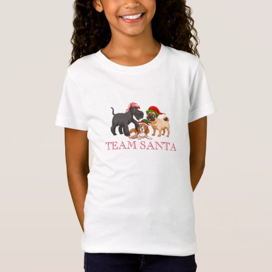 T-shirt de l'équipe de vacances Père Noël Kids (Devant)