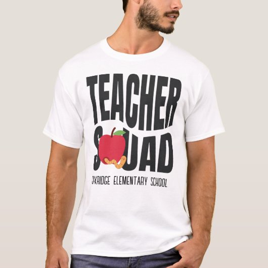 T-shirt de l'équipe enseignant de pomme rouge mign (Devant)
