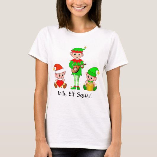 T-Shirt de l'équipe joyeuse de lutins de Noël mode (Devant)