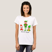 T-Shirt de l'équipe joyeuse de lutins de Noël mode (Devant entier)