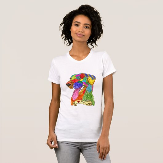 T-shirt de l'essayeur Labrador Retriever mignon et (Devant entier)