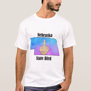T-shirt de l'État du Nebraska couleur du doigt cen