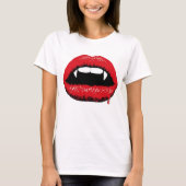 T-shirt de lèvres de vampire et de femmes de crocs (Devant)