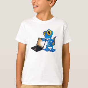T-shirt de lézard d'ordinateur portable