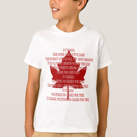 T-shirt de l'hymne du Canada pour enfants Souvenir (Devant)
