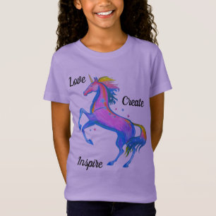 T-shirt de licorne de filles