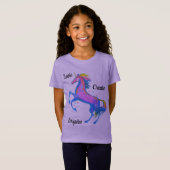 T-shirt de licorne de filles (Devant entier)