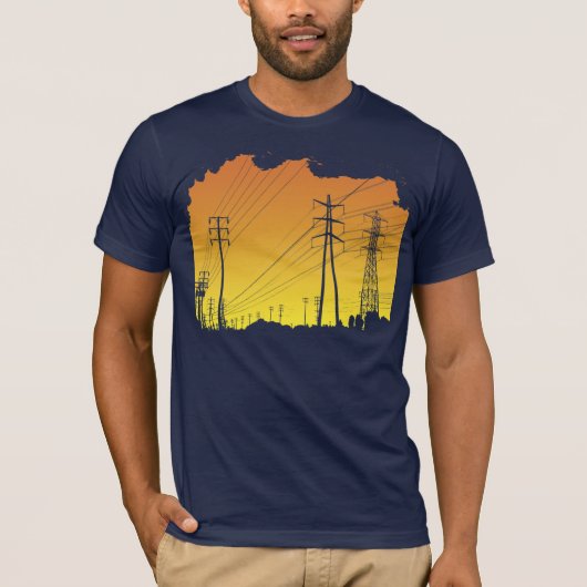 T-shirt de lignes électriques (Devant)