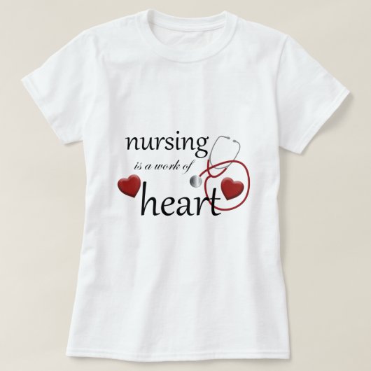 T-shirt de l'infirmière de coeur (Design devant)