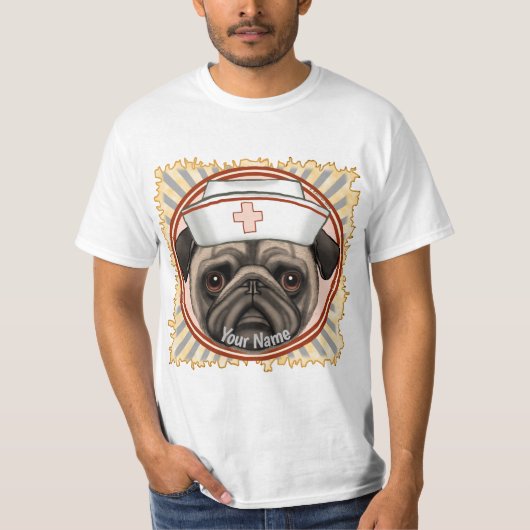 T-shirt de l'infirmière Pug (Devant)