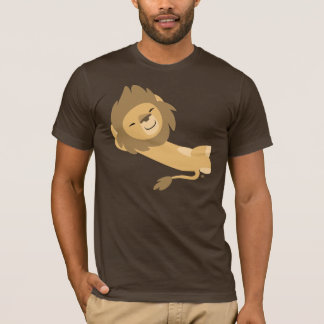 T-shirt de lion de bande dessinée de sièste