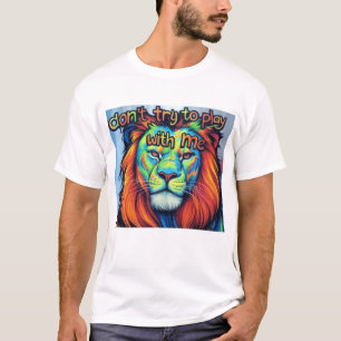 T-Shirt de Lion Gras - "N'essayez pas de jouer ave
