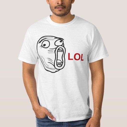 T-shirt De LOL de rire visage bruyant Meme de rage (Devant)