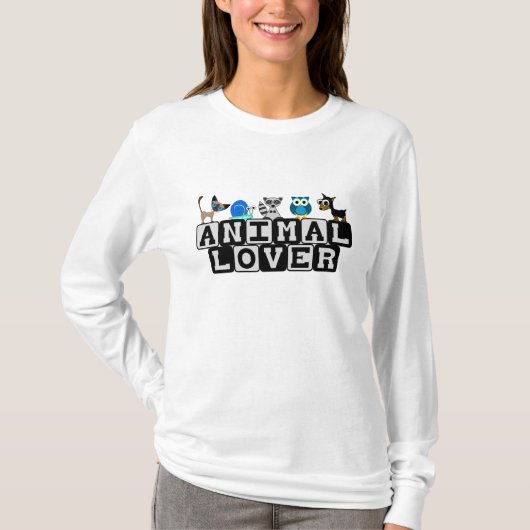 T-shirt de Longsleeve d'amoureux des animaux (Devant)