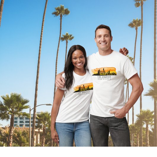 T-shirt de Los Angeles Skyline Latitude et Longitu