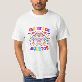 T-shirt De Los Muertos Drôle Skuls