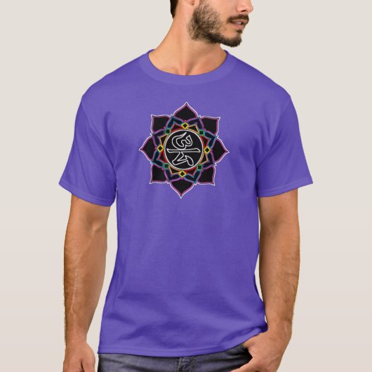 T-shirt de Lotus des hommes [pourpre] (Devant)