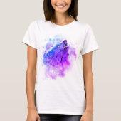 T-shirt de loup d'aquarelle (Devant)