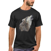 T-shirt de loup d'hurlement de polygone